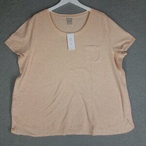 NEW Chico's Zenergy Pima Tee Womens 4/ XXL Basic Casual Lounge Peach Lounge